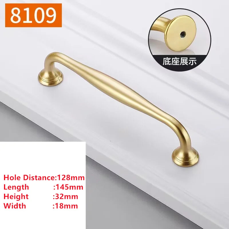 Handles Drawer Cabinet Furniture Kitchen Handles for Cabinet Knob Door Drawer Furniture Kitchen Knob Golden Simplicity Hardware