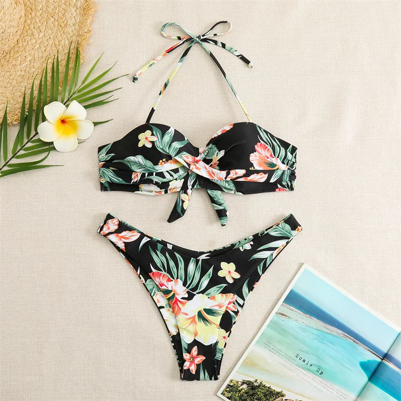 Bikini Swimsuit Women Swimwear 2026 New Solid Push Up Bikinis Set High Waist Thong Bathing Suit Two Pieces Swimming Suits Female