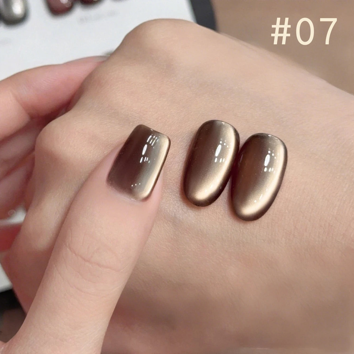 12ML 1-21pcs Toe Selling Whitening Glass Bead Cat Eye Gel Nail Polish Black Nails Nail Art Grey Cat Eye Nail Polish Cute Nails