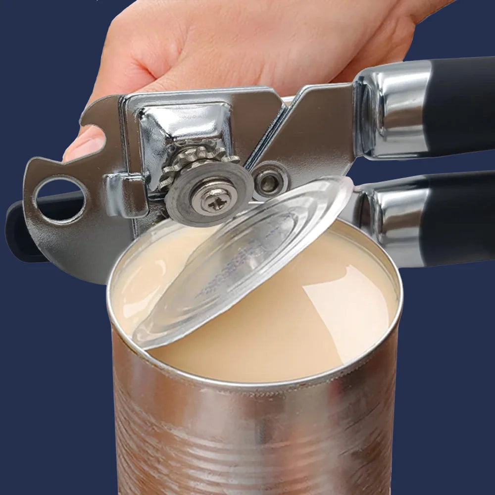 Stainless Steel Can Opener Multifunctional Manual Strong Grip Opener Side Cut Tins Bottle Opener Kitchen Gadgets