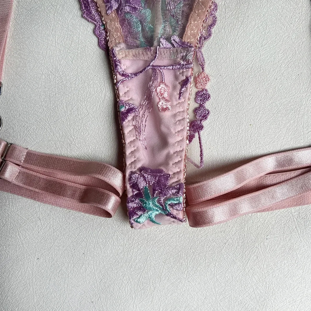 Lenceria Sexi Porno Mujer Sutiã Bordado De Renda Sutiã Tra Lenceria Set Yimunancy-Conjunto De Lingerie Bordado Floral Feminino