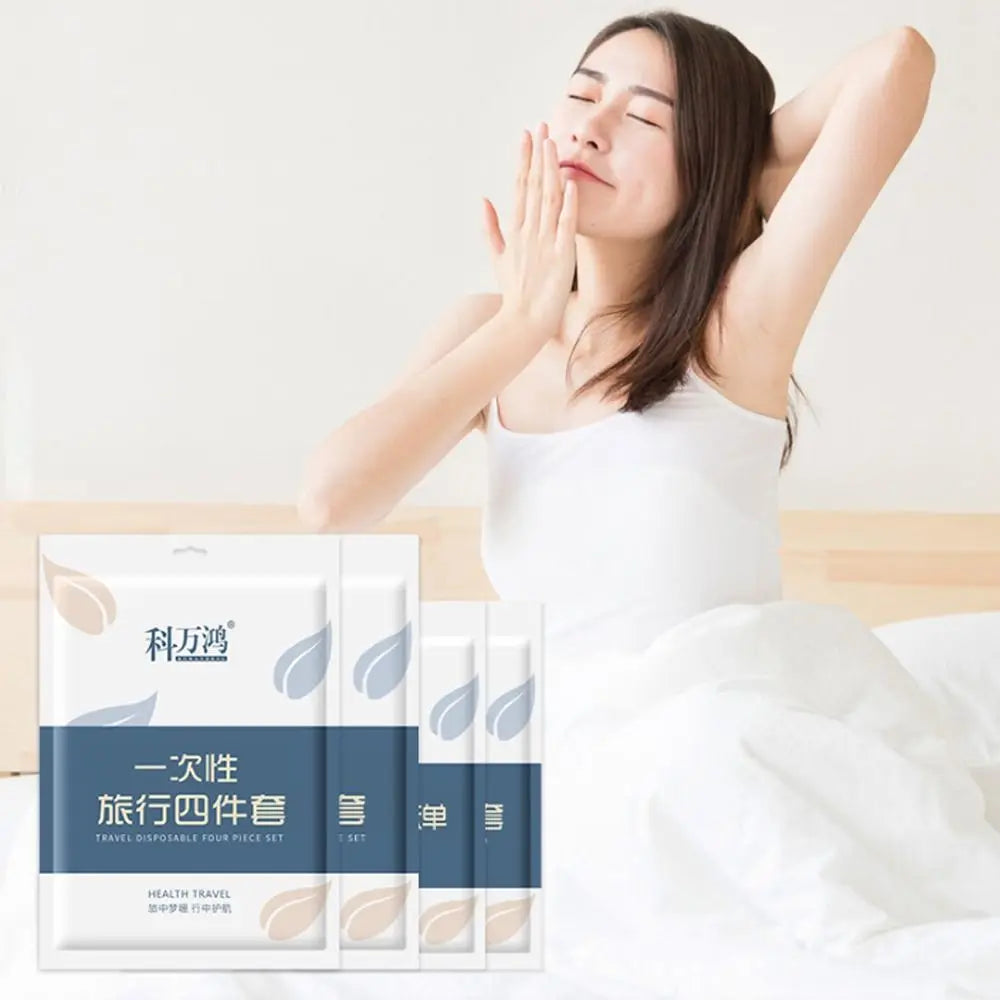 3 / 4-Piece Disposable Bed Sheet Dirty Proof Bedding Set Duvet Cover Pillowcase Thickened Non-Woven Isolation Sheets Travel