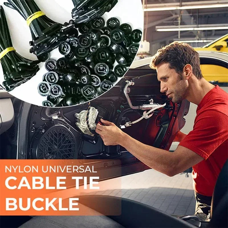 Universal Self-Locking Nylon Cable Tie Buckle Self-Locking Zip Ties Plastic Car Fasteners Car Body Fixed Clips Accessories
