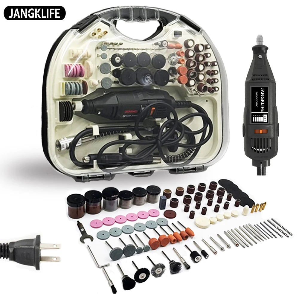 JANGKLIFE110-220V polishing and drilling, high-power grinder and 211pcs set, cutting, engraving, multi-function electric grinder