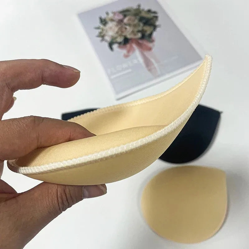 1pair Thick Sponge Bra Pads for Women Swimsuit Breast Push Up Breast Enhancer Removeable Bra Pads Inserts Cups Bra Accessories