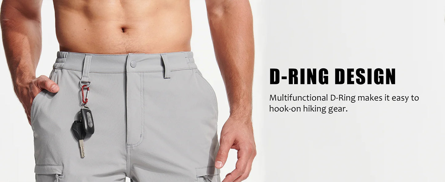 TACVASEN Waterproof Cargo Shorts Men's Summer Quick Dry Hiking Shorts Outdoor Multi-pockets Camping Training Work Shorts Man