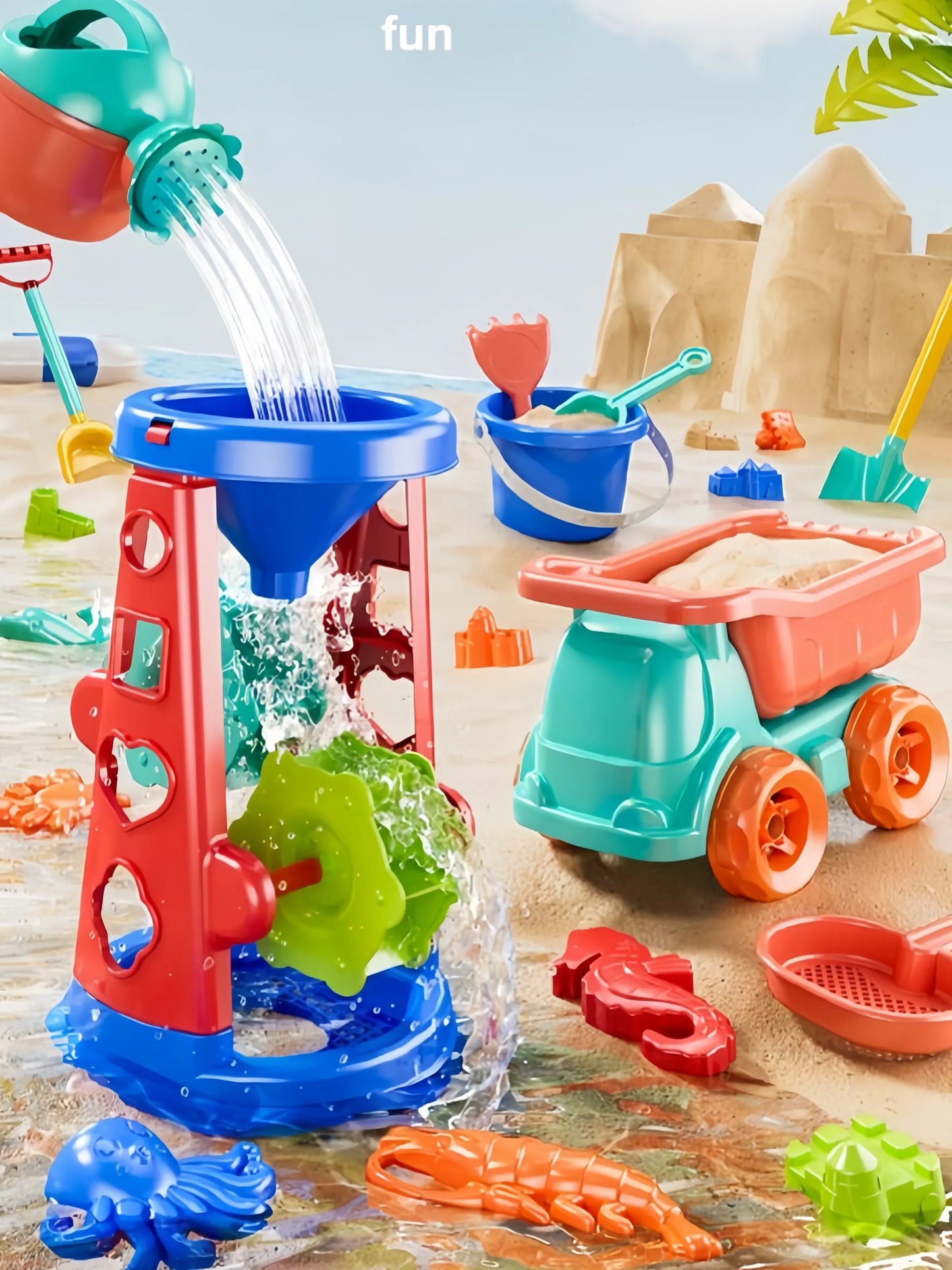 Children's beach toy set for boys and girls to play with sand, snow, water, outdoor gardening, digging soil, digging beach bucke