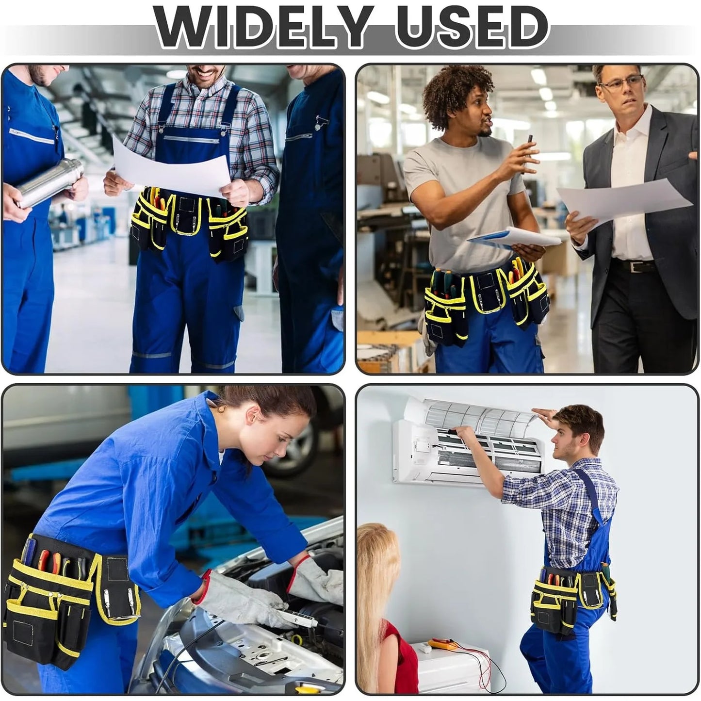 Tool Belt Bag Utility Belt Adjustable Pockets Tool Belts Detachable Work Pouch Bag Heavy Waist Apron Versatile Pouch