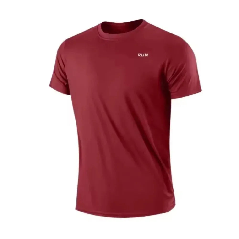 New summer men's quick-drying running and fitness sports shirt - Men's short-sleeved fitness top - Gym T-shirt