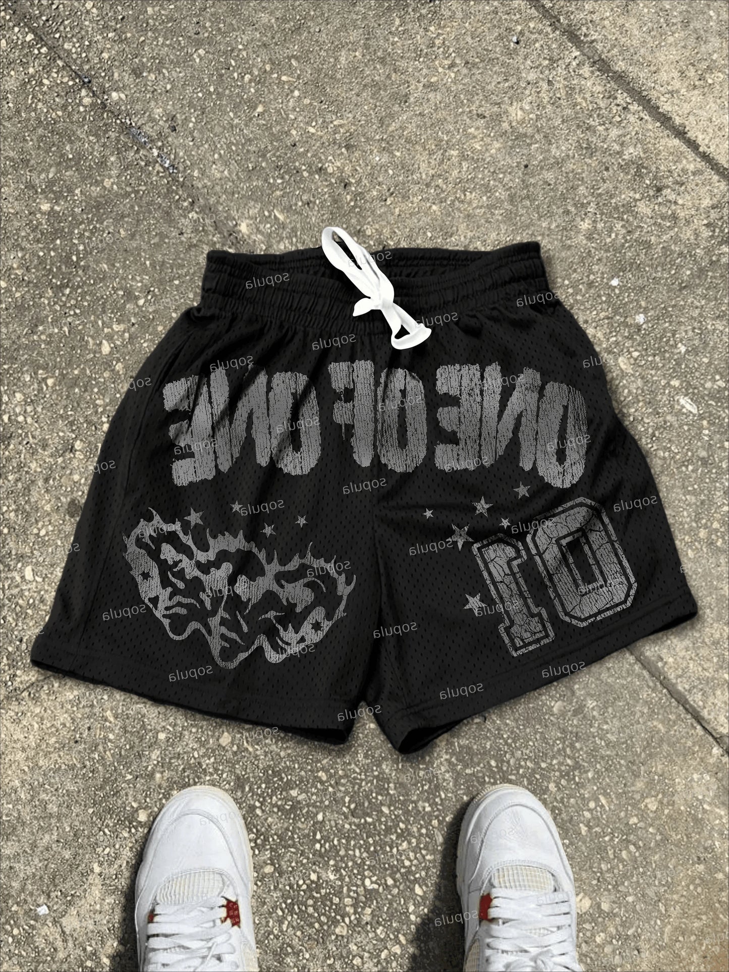 Ghost Face Pattern Print Casual Shorts Summer Street Shorts Sport Training Breathable Fashionable Shorts Quick-drying Streetwear