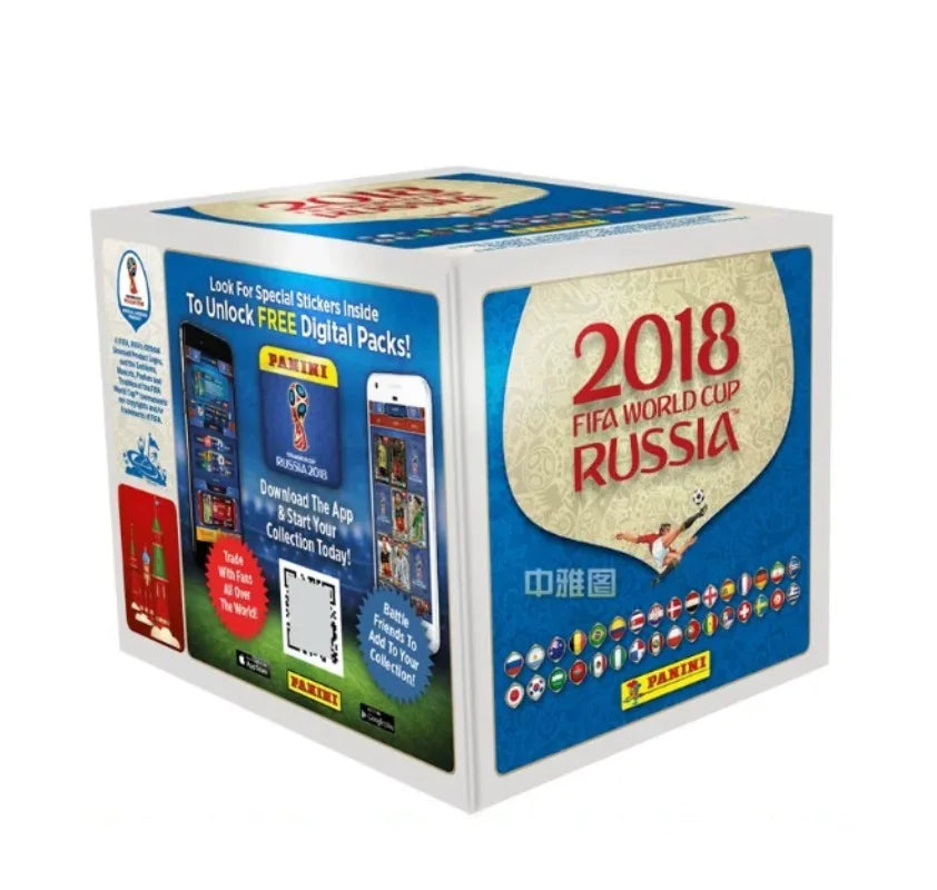 Genuine 2026 2018 2014 Panini World Cup Stickers Box Official Football Collectible Sticker Packs Anime Peripheral Gift Toys