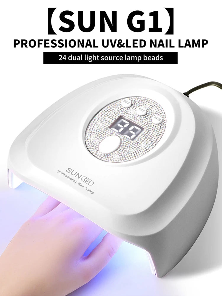 Nail UV/LED Dryer Lamp with 24 LEDS Quick Drying Nails Light Have 3 Timer Modes LCD Display for Manicure Salon Acrylic Gel Tools