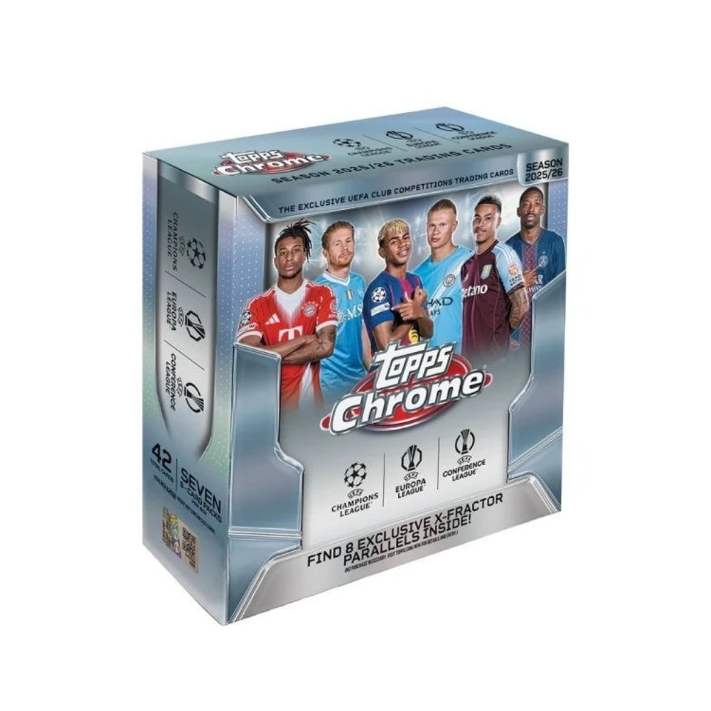 Topps 25/26 Chrome UCC Football Cards Hanger Value Mega Box