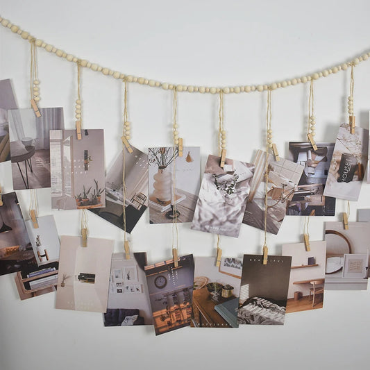 【xxx】Photo  Wall Hanging Decor Boho Home Decoration Wooden Beads Macrame Tapestry For Wall Hanging Room Decors Aesthetic Gift