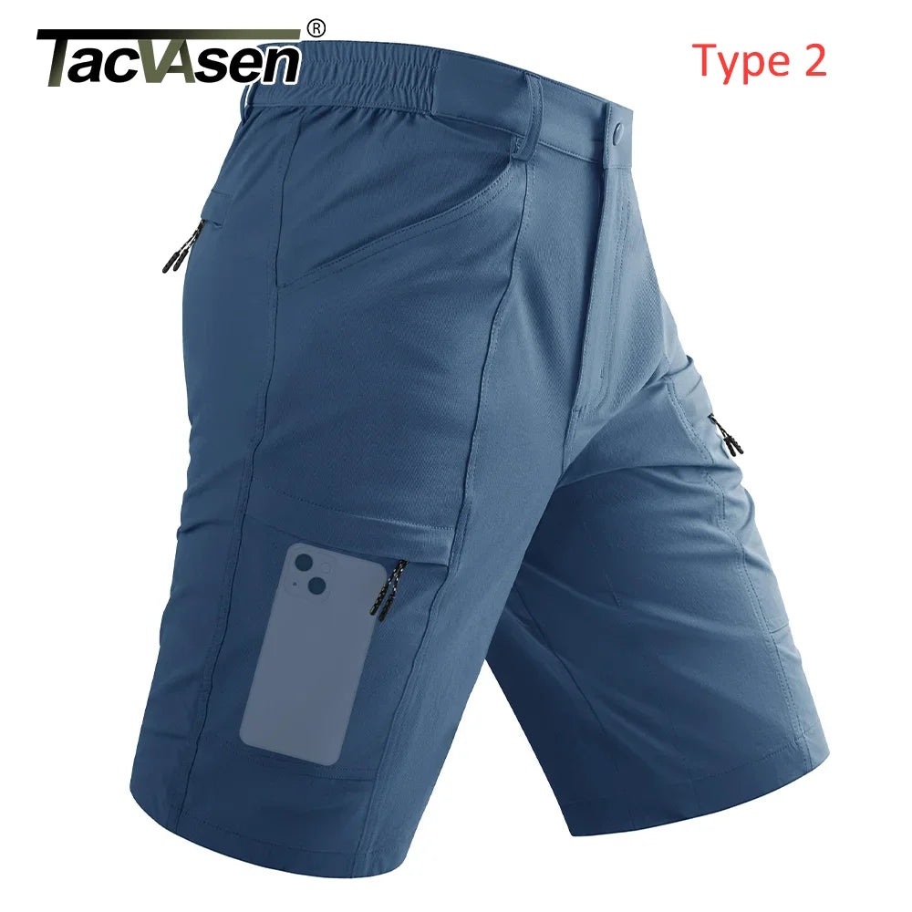 TACVASEN Waterproof Cargo Shorts Men's Summer Quick Dry Hiking Shorts Outdoor Multi-pockets Camping Training Work Shorts Man