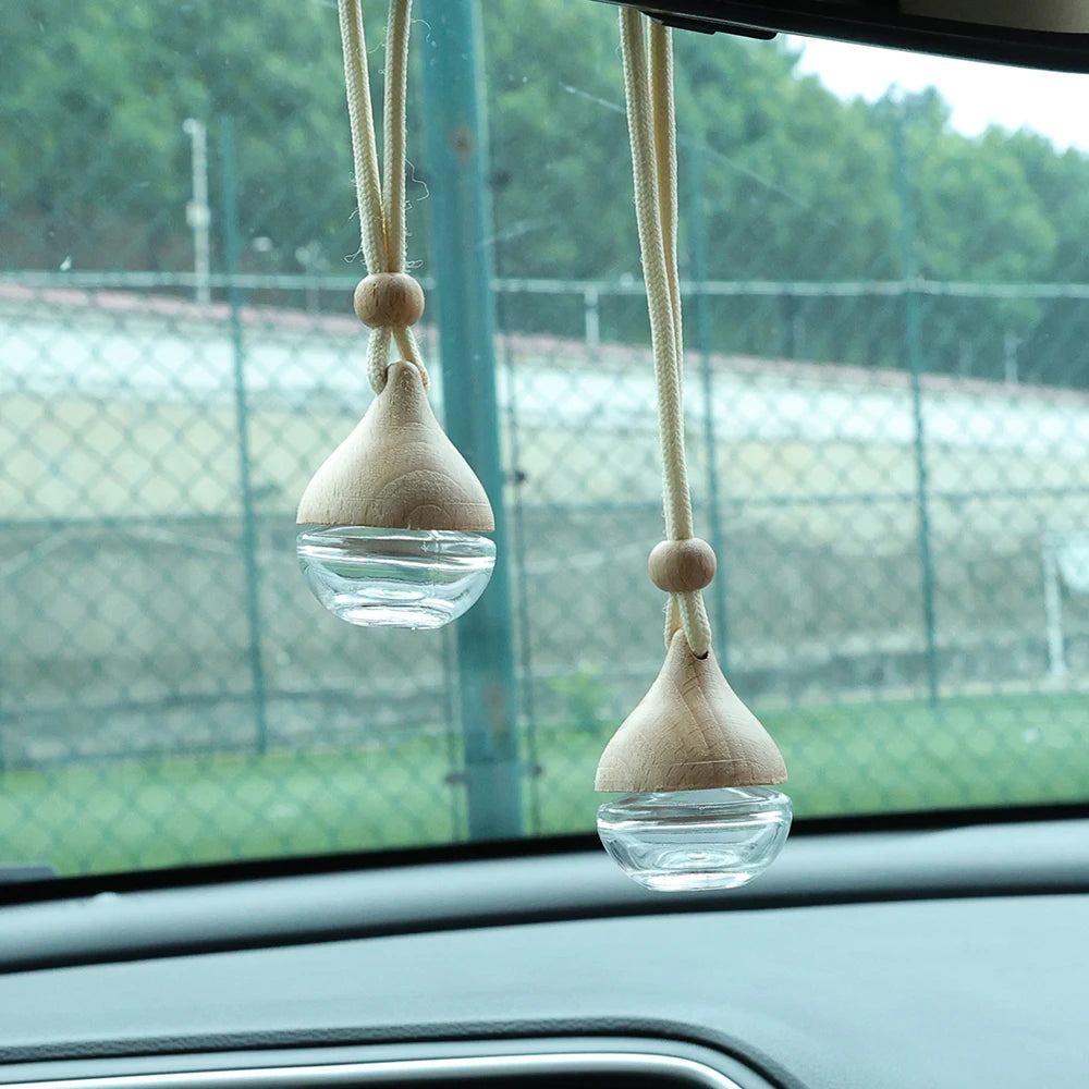 Round Car Perfume Bottle Ornament Aromatherapy Essential Oil Bottle Hanging Auto Air Freshener Car Decoration Interior for Home