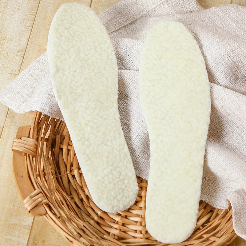 Natural Insoles Men Women Winter Keep Warm Insole Soft Thicken Shoepad Shoes Insert Thermal Shoe Pads