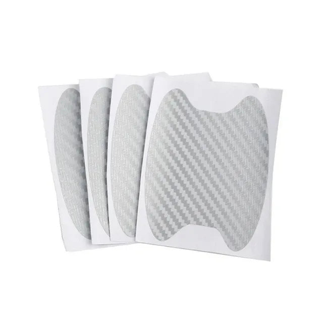 4 Pieces of Car Door Handle Protective Film, Carbon Fiber Stickers, Scratch Resistant Covers, Exterior Accessories,