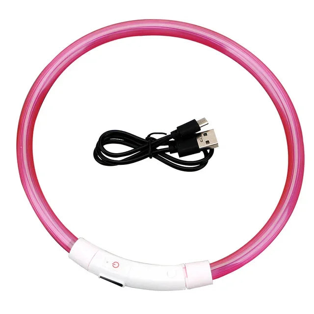 Pet dog LED collar - Dog loss prevention collar - Adjustable collar - Safe USB charging collar - Pet supplies For use at night