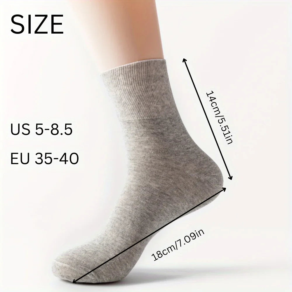 5 Pairs Women'S Non-Binding Diabetic Socks, Comfortable No-Restriction Footwear for Seniors & Pregnant Women, Perfect Gift
