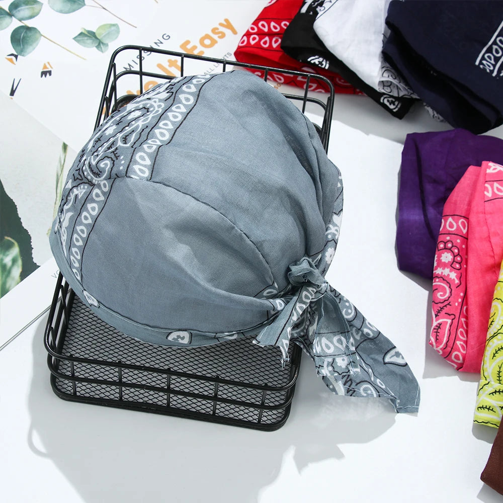 Men Women Quick Dry Headscarf Cotton Pirate Hat Outdoor Sport Cycling Bandana Sweat Absorbant Cancer Chemo Cap Muslim Turban
