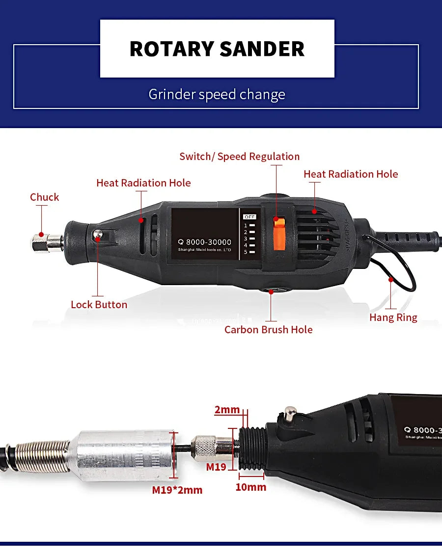 JANGKLIFE110-220V polishing and drilling, high-power grinder and 211pcs set, cutting, engraving, multi-function electric grinder