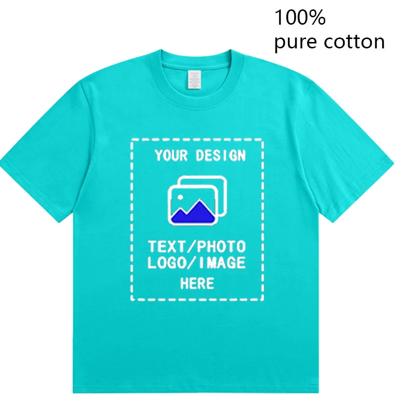 Custom-made men's T-shirts are suitable for team gatherings, gyms, and sports cotton round-neck short-sleeved shirts