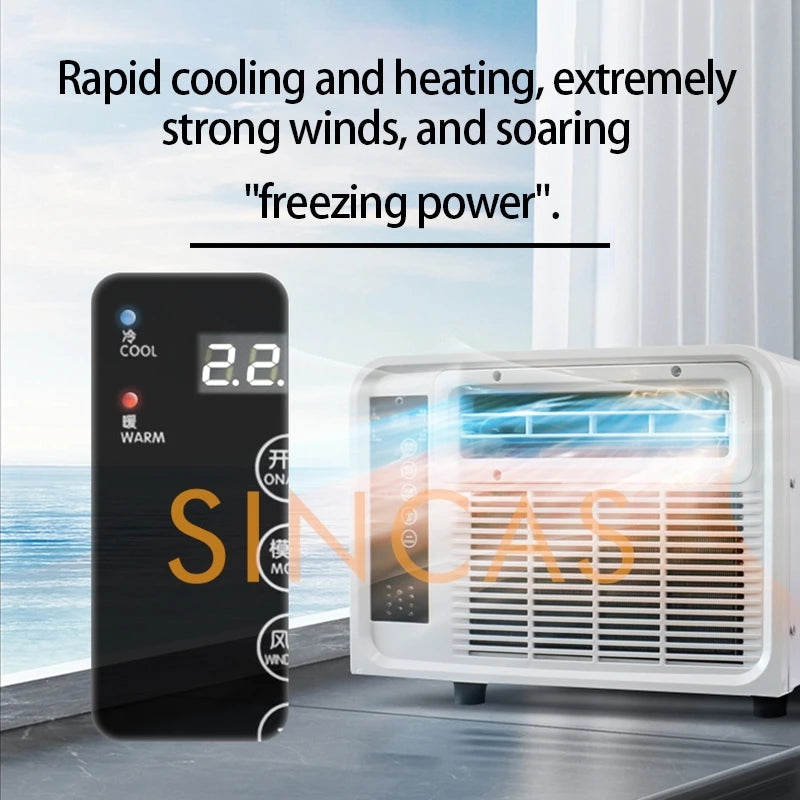 Portable Air Conditioner Heating and Cooling Doal Mode Compatible Energy Saving Mobile Air-Con with Remote Control for Outdoors