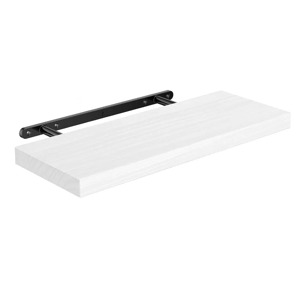 1pc Floating Shelves Wooden Wall Mounted Storage Shelf Deeper Thicker Bathroom Shelves for Living Room, Bedroom, Kitchen
