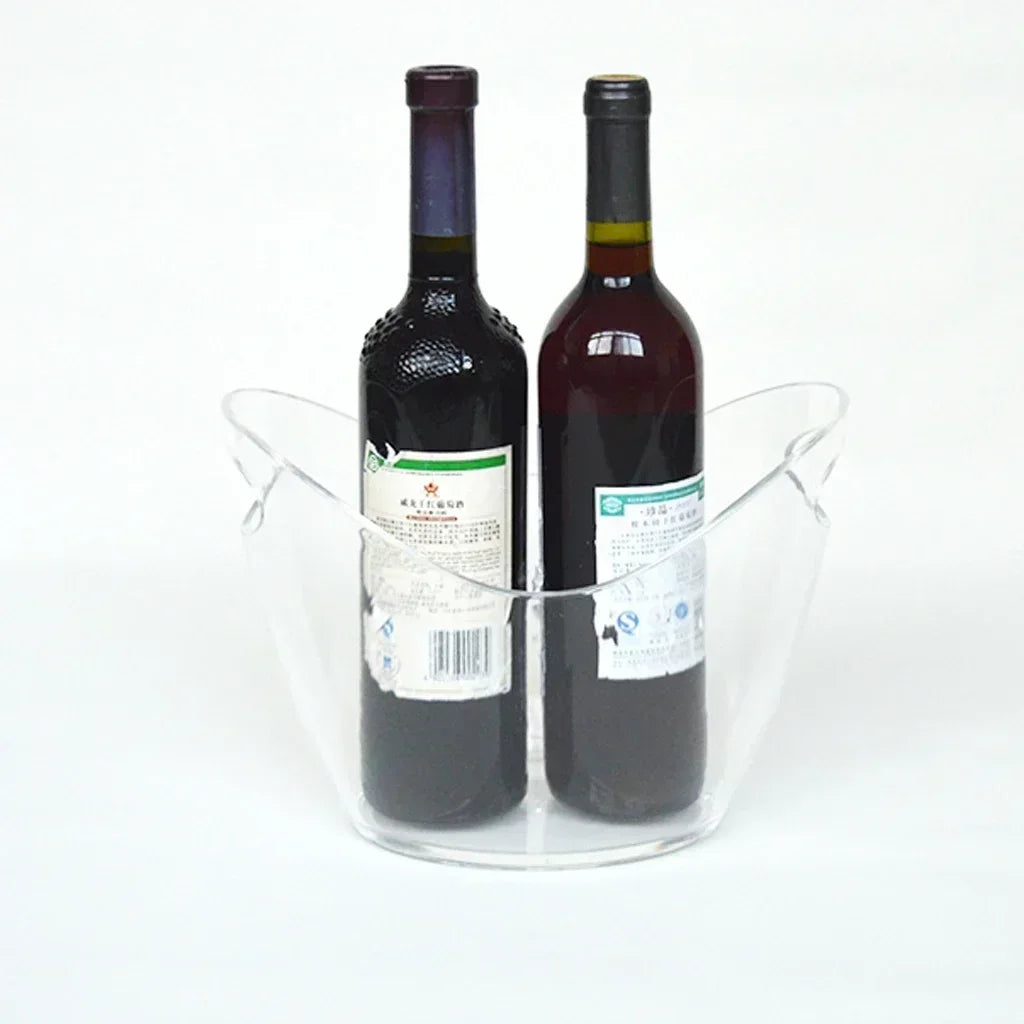 New 4L/8L Clear Plastic Ice Cube Storage Bucket or Champagne Bottles Ice Cooler Bar Decor for Home Kitchen Bar Cafe Use
