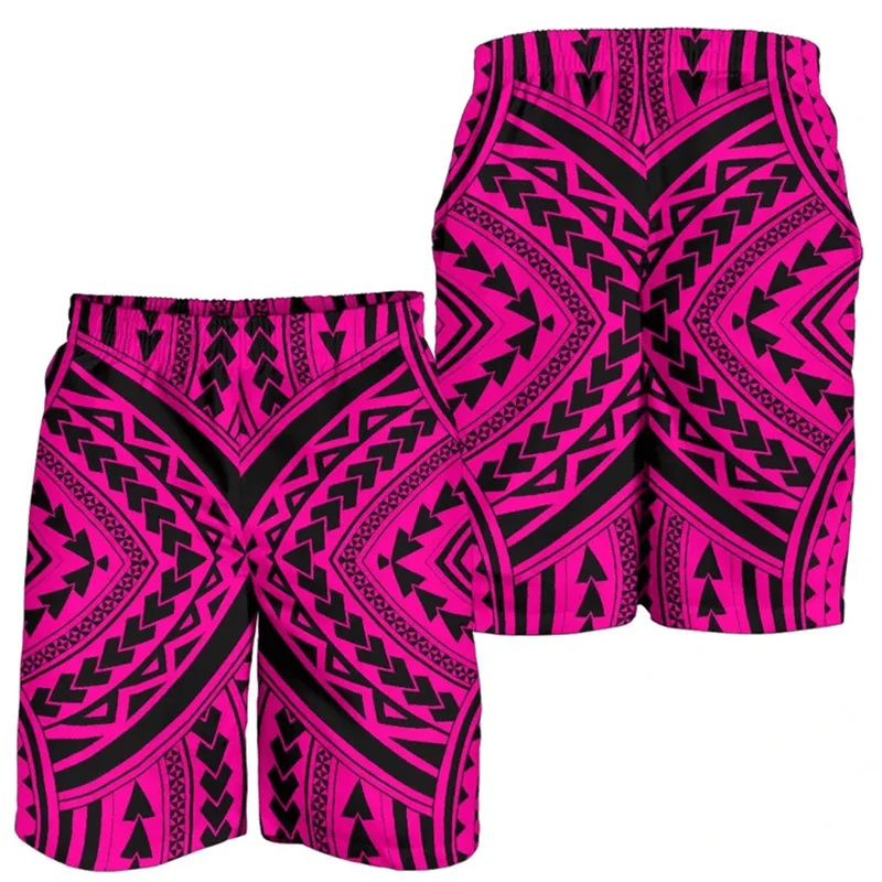 New 3D Printed Polynesian Tribal Turtle Hawaii Shorts Men's Beach Shorts Women Vacation Floral Sports Board Shorts Swim Trunks