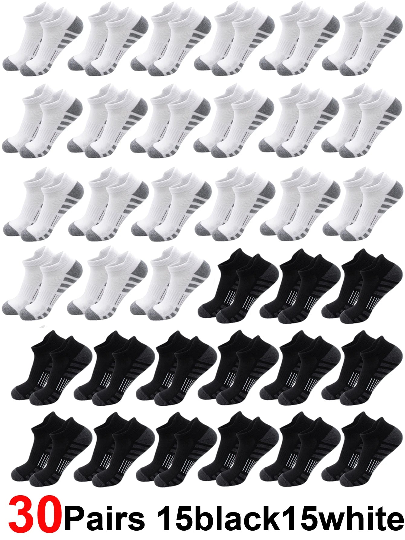 6/24Pairs Ankle Athletic Running Socks Cushioned Breathable Low Cut Sports Tab Socks For Men And Women