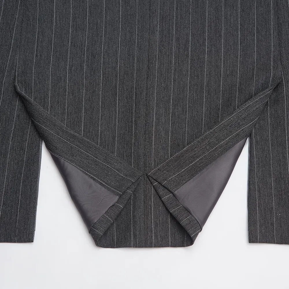 Men's 3-Piece Slim Fit Stripe Suit Blazer Jacket Vest Pants Set | Wedding Tuxedo Formal Business Prom Party US Size XXS-3XL