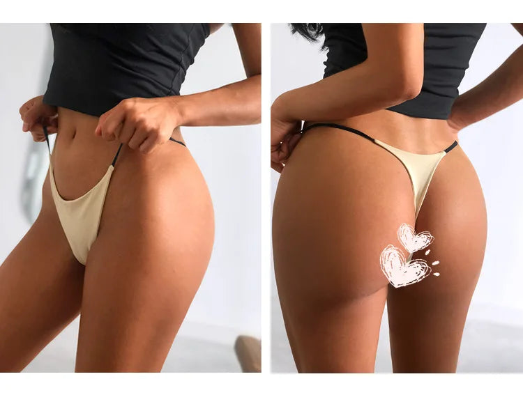Sexy thong low waist lingerie for women underwear thin belt double layer bikini cotton  panties lenceria femenina tangas mujer