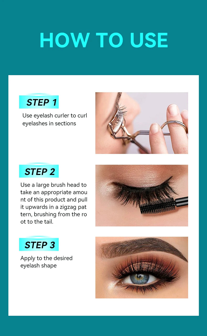 Mascara, waterproof and sweat proof, fast drying and anti smudge, long-lasting makeup, Create thick & natural eye makeup