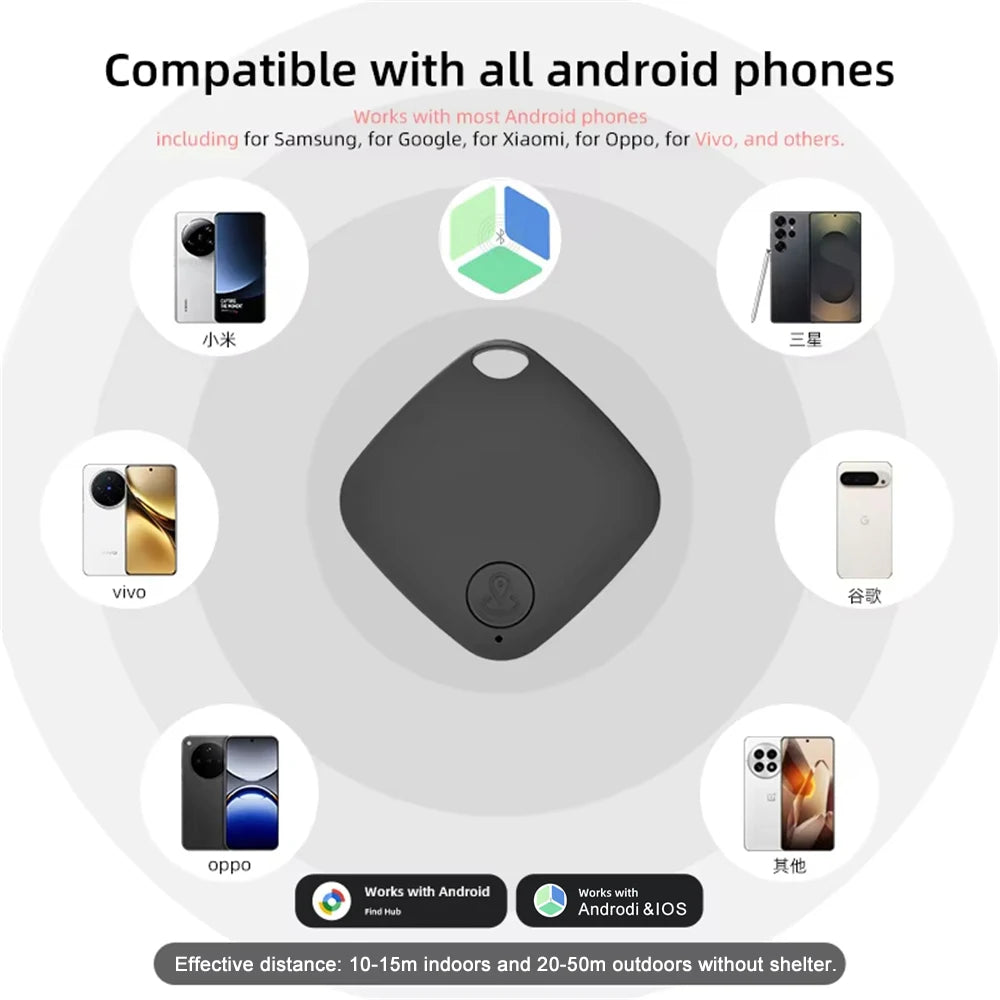 Smart Anti-Lost Bluetooth GPS Tracker Tag Compatible with Android & iOS Locator for Car Keys Pet Finding