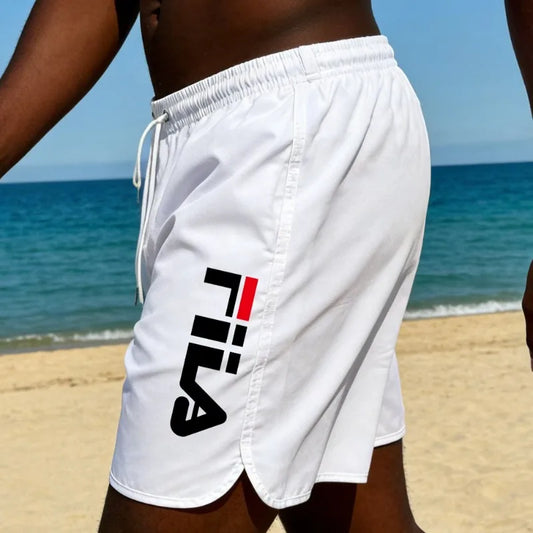 Men's Quick-Dry Beach Pants with Fashion Print, Comfortable Loose-Fit Surfing and Swimming Shorts
