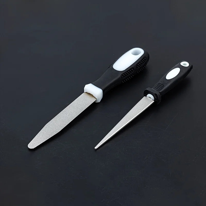Diamond Sharpener Sharpener Metal Double Sand File Scissors Gardening Tools Sharpener