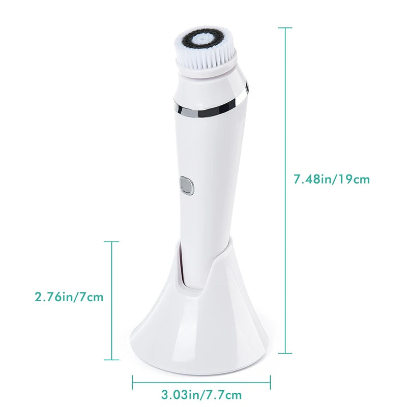 Facial Cleansing Brush 4 in 1 Electric Rechargeable Waterproof Rotating Face Cleaner Deep Pore Cleansing Skin Care Tool