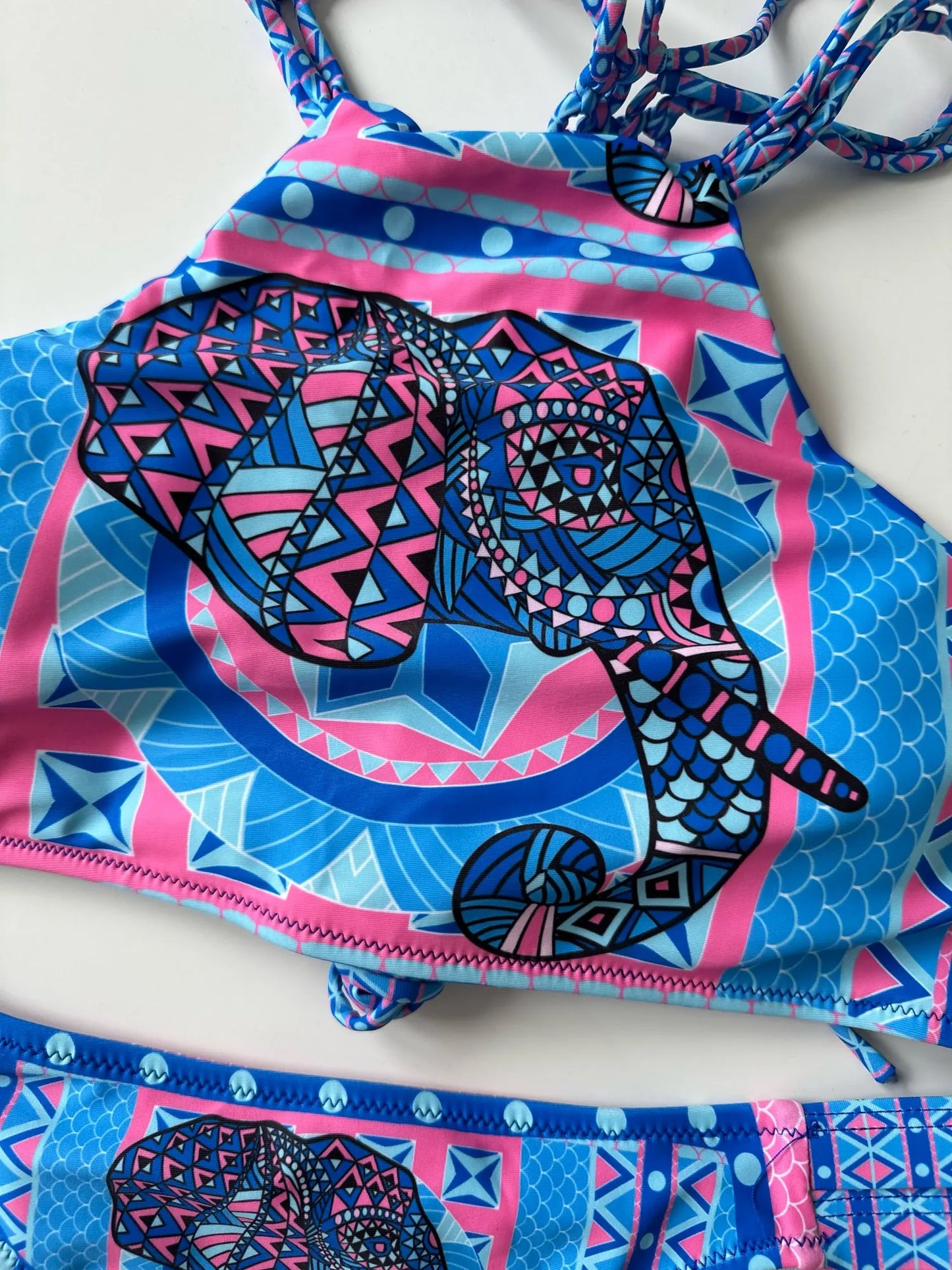Melphieer High Neck Tank Crop Top Bikini Crochet Bikinis Set Swimwear Women Swimsuit Female Beachwear 2025 Monokini Bathing Suit