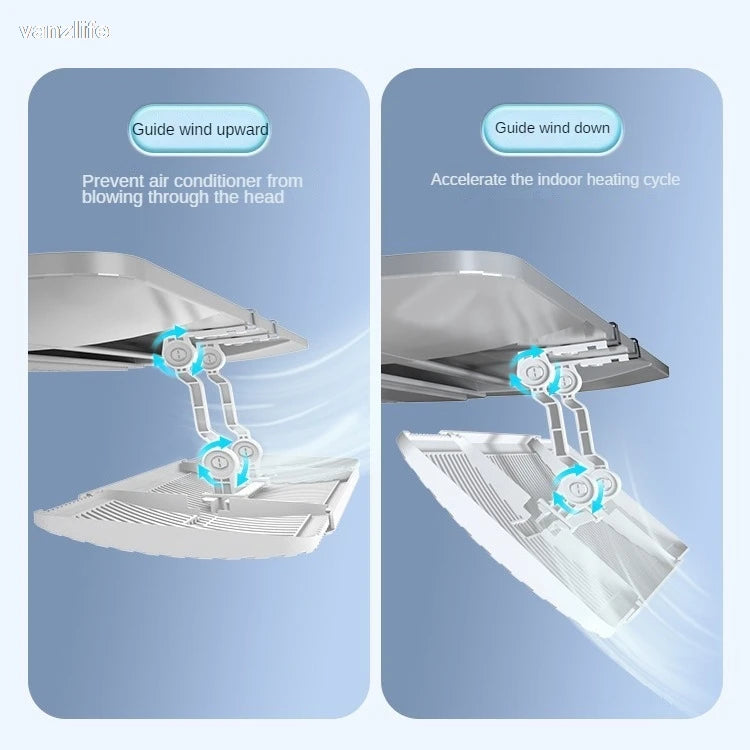 Central Air Conditioner Windshield Air Guider Ceiling Suspended AC Outlet Baffle Deflector Anti-Direct Blow Cassette Universal