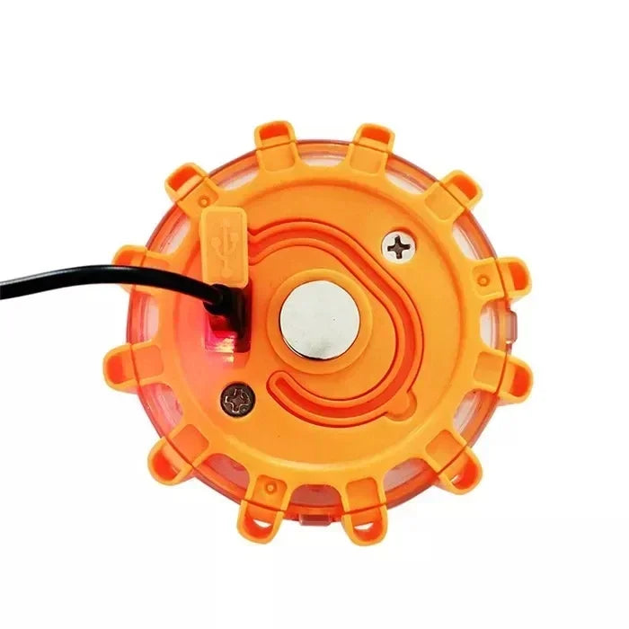USB Rechargeable Warning Light LED Road Flares Emergency Lights Roadside Safety Beacon Disc Flashing Magnetic Beacon