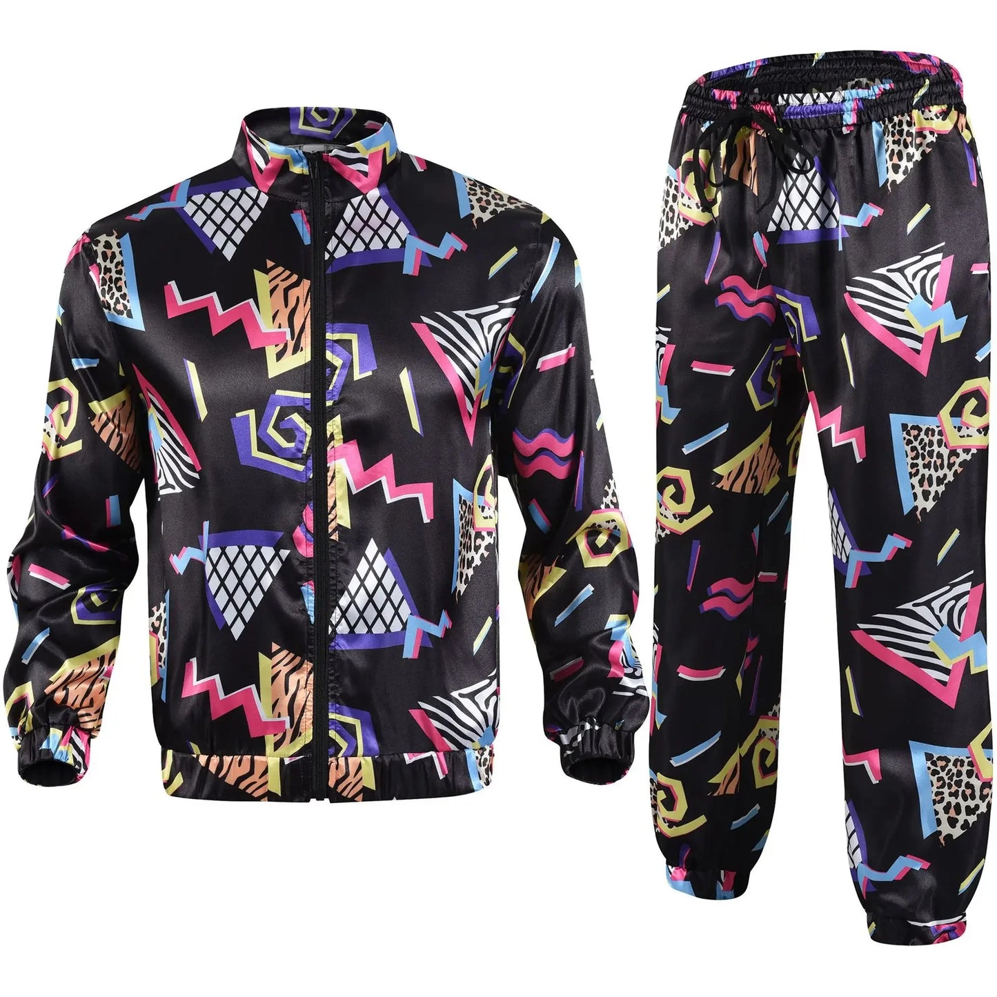 Men's 80s Tracksuit Vintage Hip Hop Windbreaker 80s Disco Tracksuit 90s Shell Suit outfits