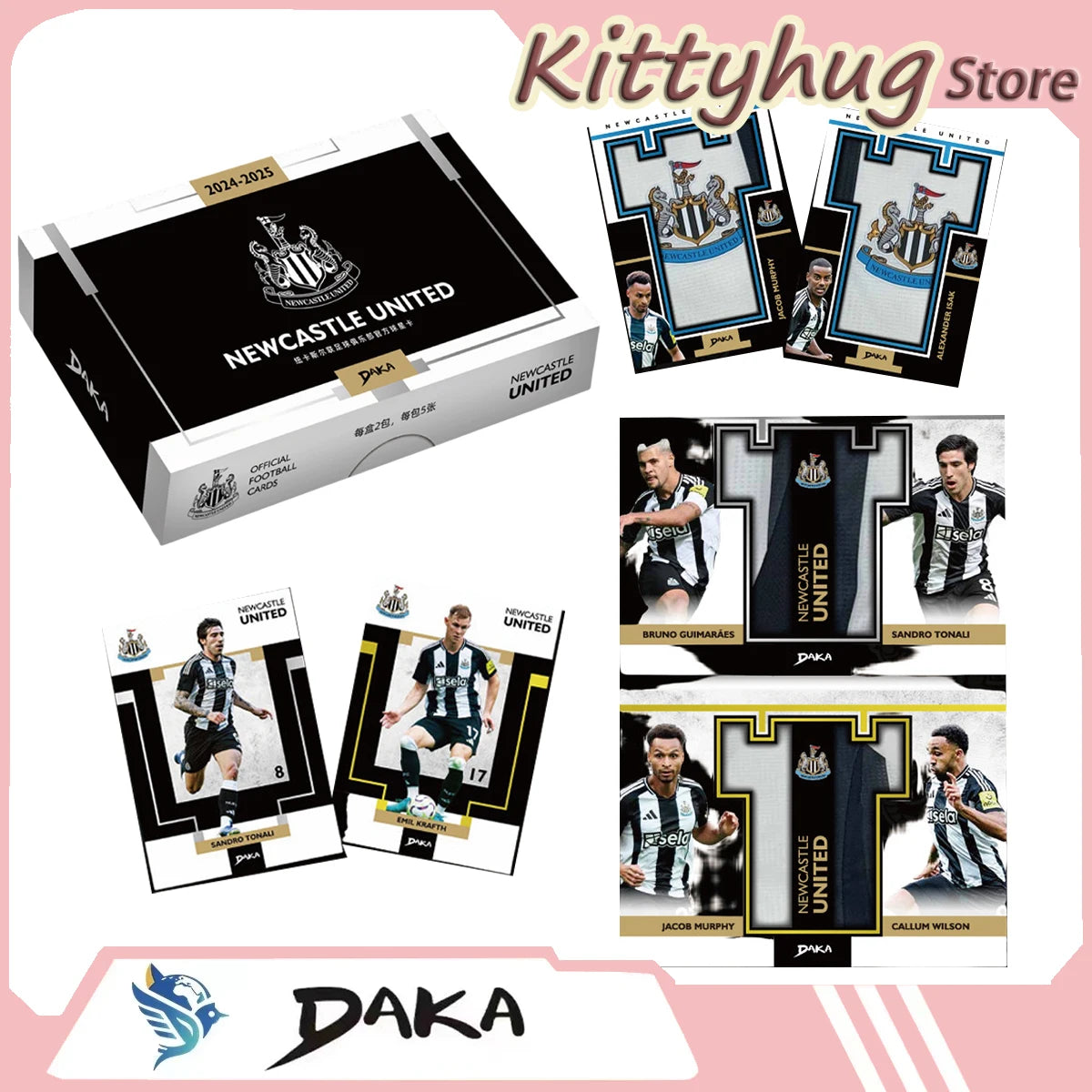 Daka The 2025-26 Season Newcastle United Football Club Sports Trading Card Top Audience Pop Culture Toys Boy'S Surprising Gift
