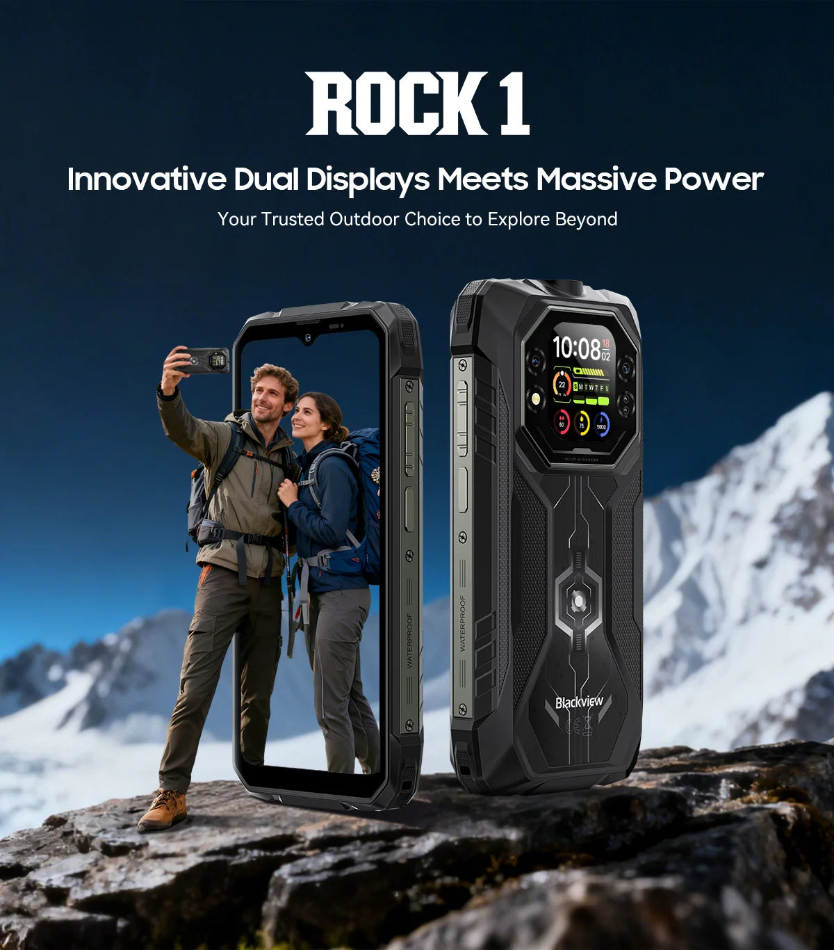 Blackview ROCK 1 AI Rugged Smartphone 6.56-inch 90Hz Display 256GB MediaTek Helio G81 Android 16 NFC Torch 15000mAh Cellphone
