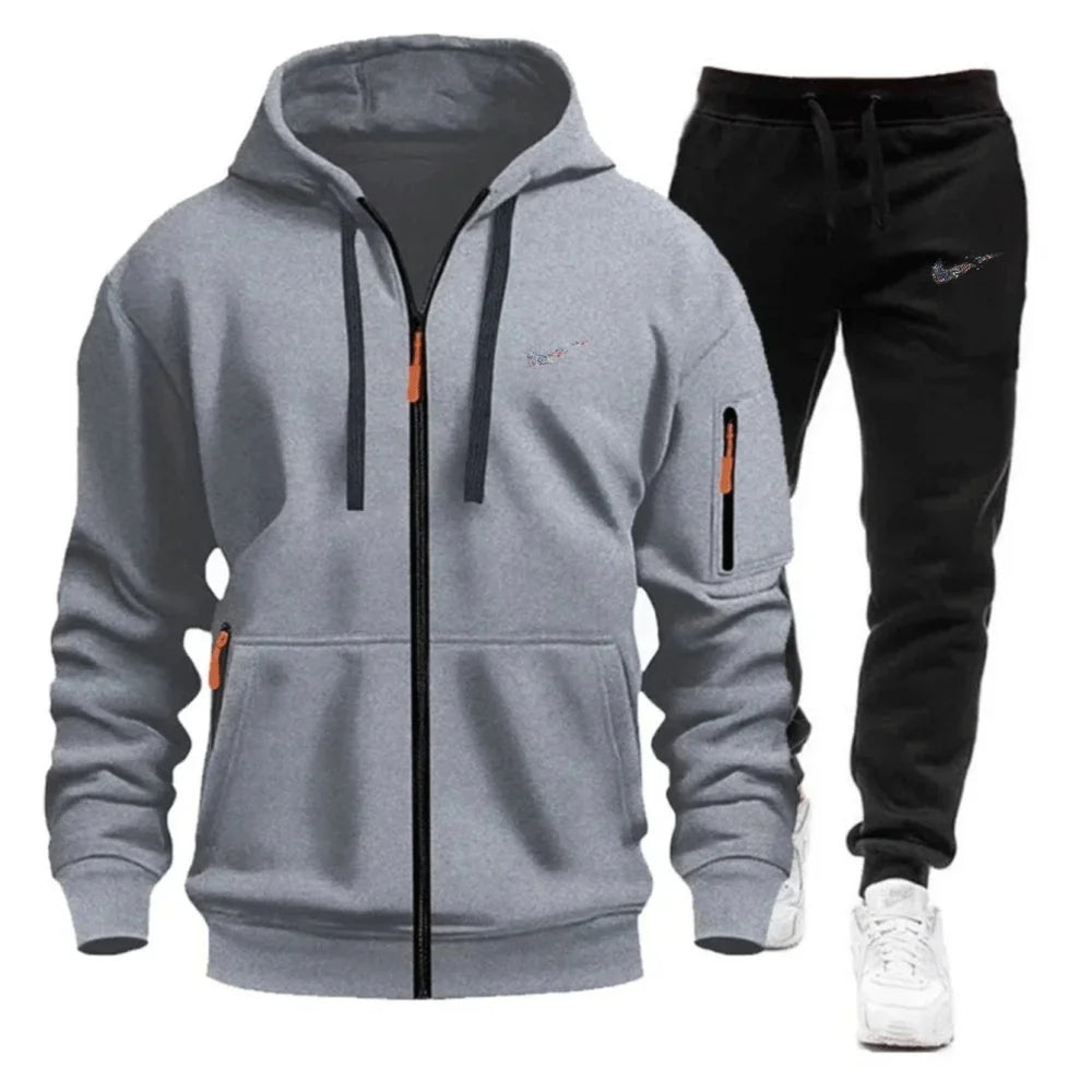 Men's 2-Piece Tracksuit Set Hooded Sweatshirt And Drawstring Pants Sportswear for Running Male Hoodies Unisex Autumn Sportwear