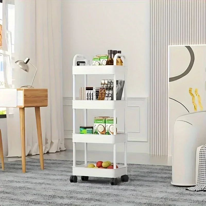 2026 New Multifunctional Storage Cart Open Shelves Book Display Living Room Kitchen Bedroom Home Decor Storage Organizer