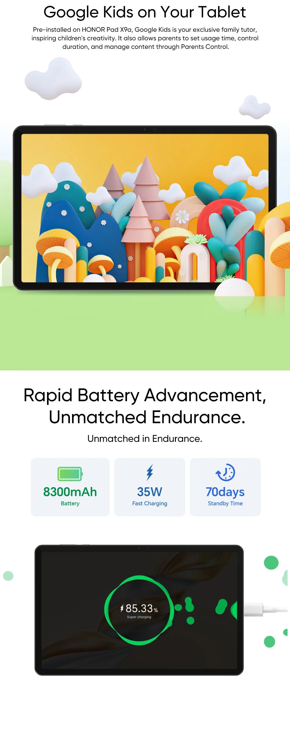 Global Version HONOR Pad X9a 11.5" 120Hz 2.5K Fullview Display Snapdragon 685 Slim Metal Body Tablet WiFi/LTE  Android15 8300mAh