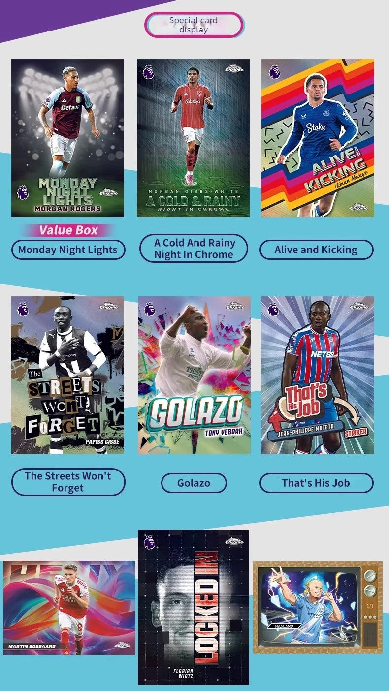 2026 Topps Premier League Chrome English Premier League Soccer Star Cards Game Collection Cards Toy Gift