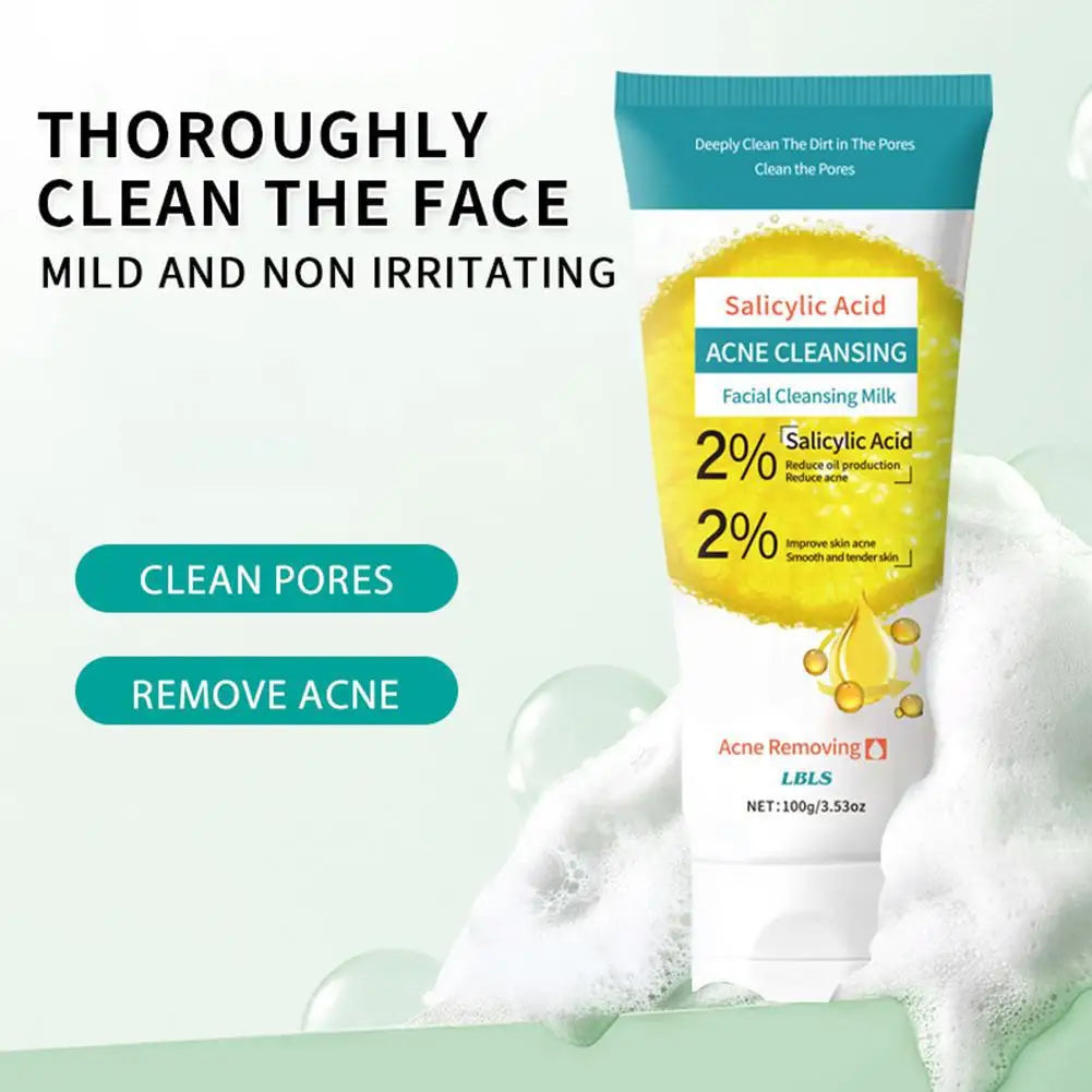 Salicylic Acid Acne Removing Facial Cleanser Moisturizing Refreshing & Oil-Controlling Face Wash Foam Face Cleanser Skin Care